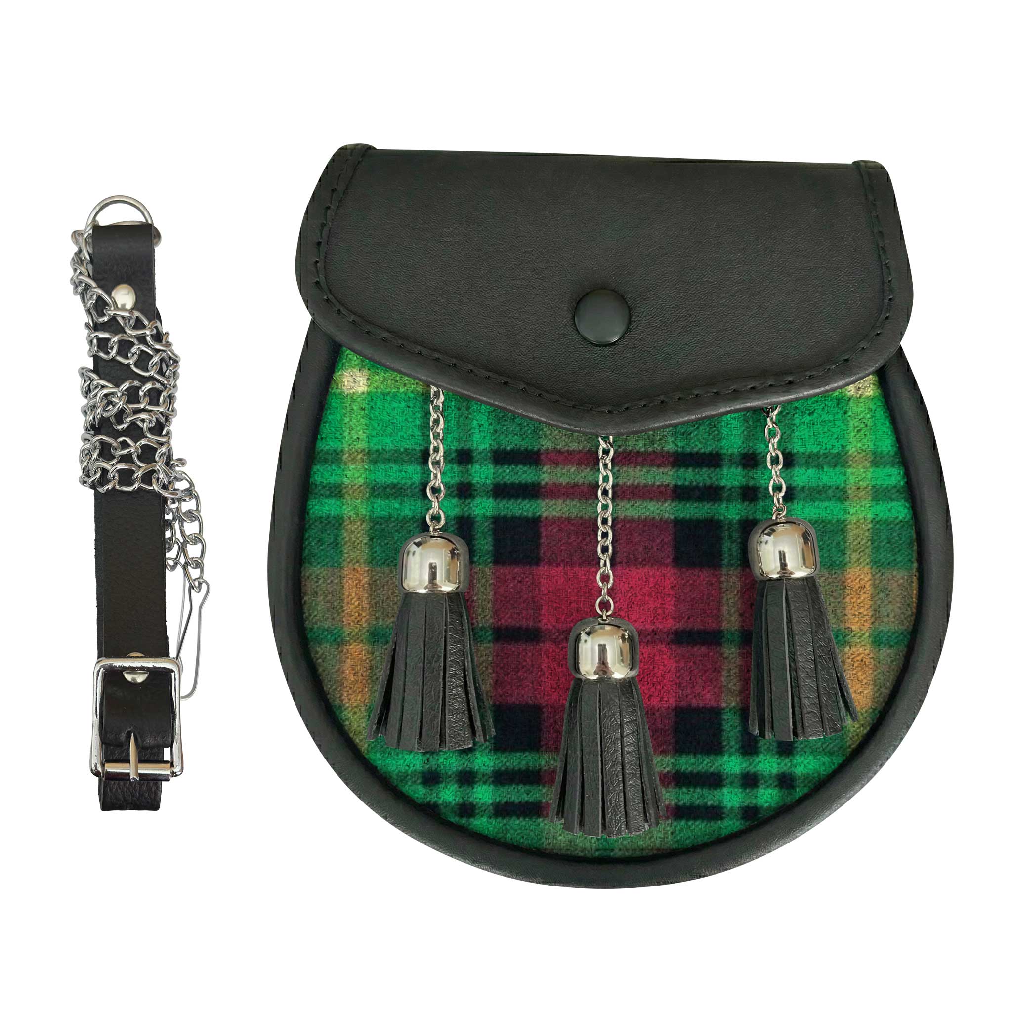 Leather Tartan Sporran With Martin Tartan - Imperial Highland Supplies