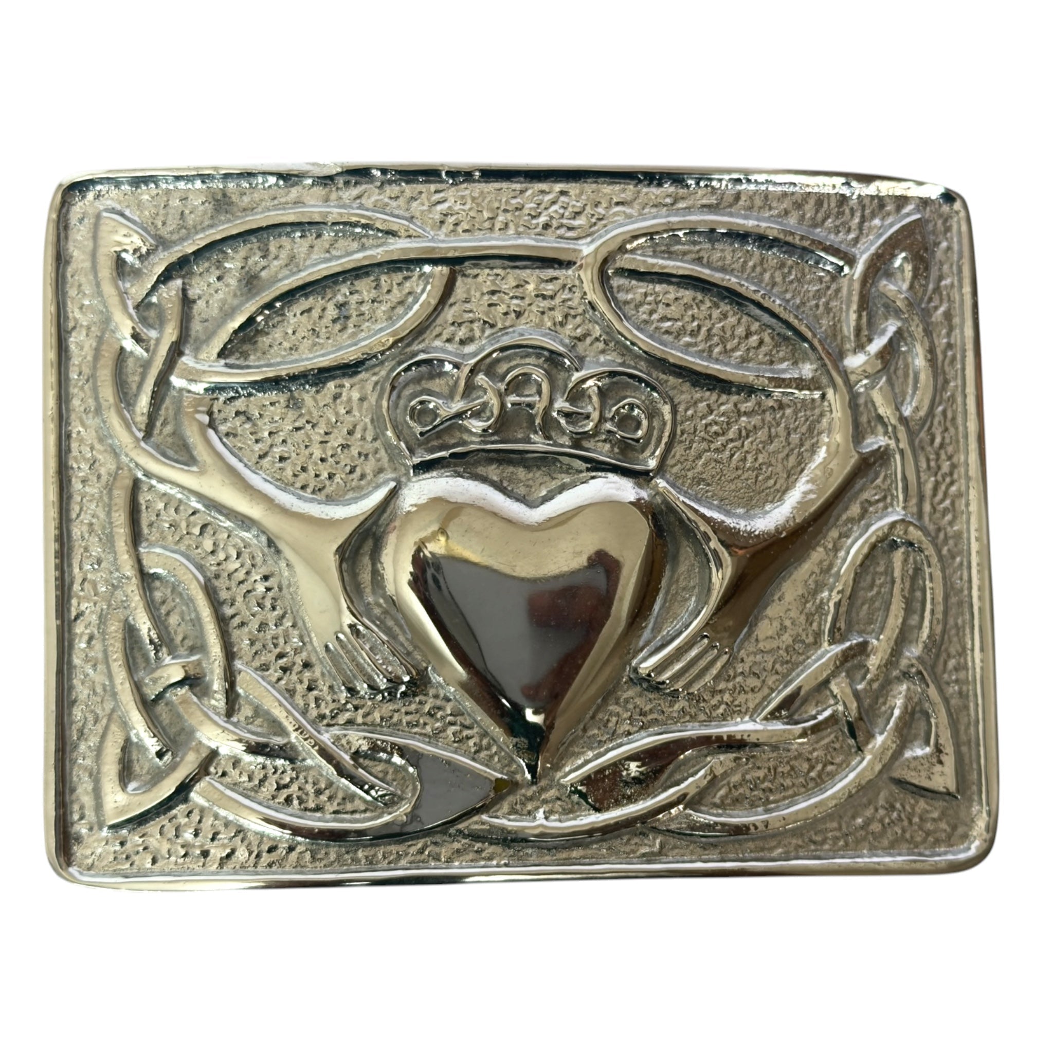 Kilt Belt Buckle Celtic Claddagh Pattern - Imperial Highland Supplies