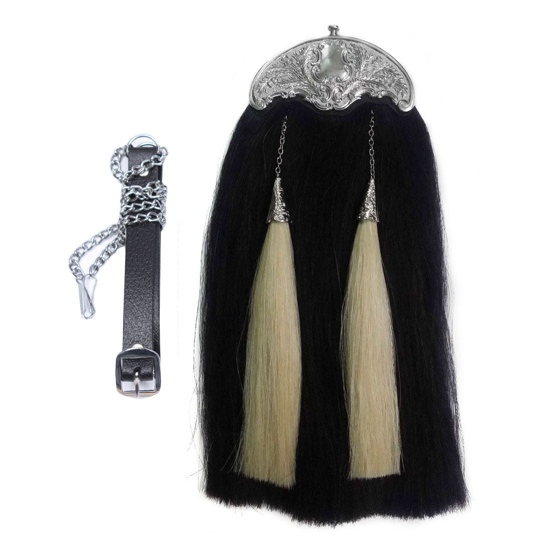 Original Long Horse Hair Sporran Black - Imperial Highland Supplies