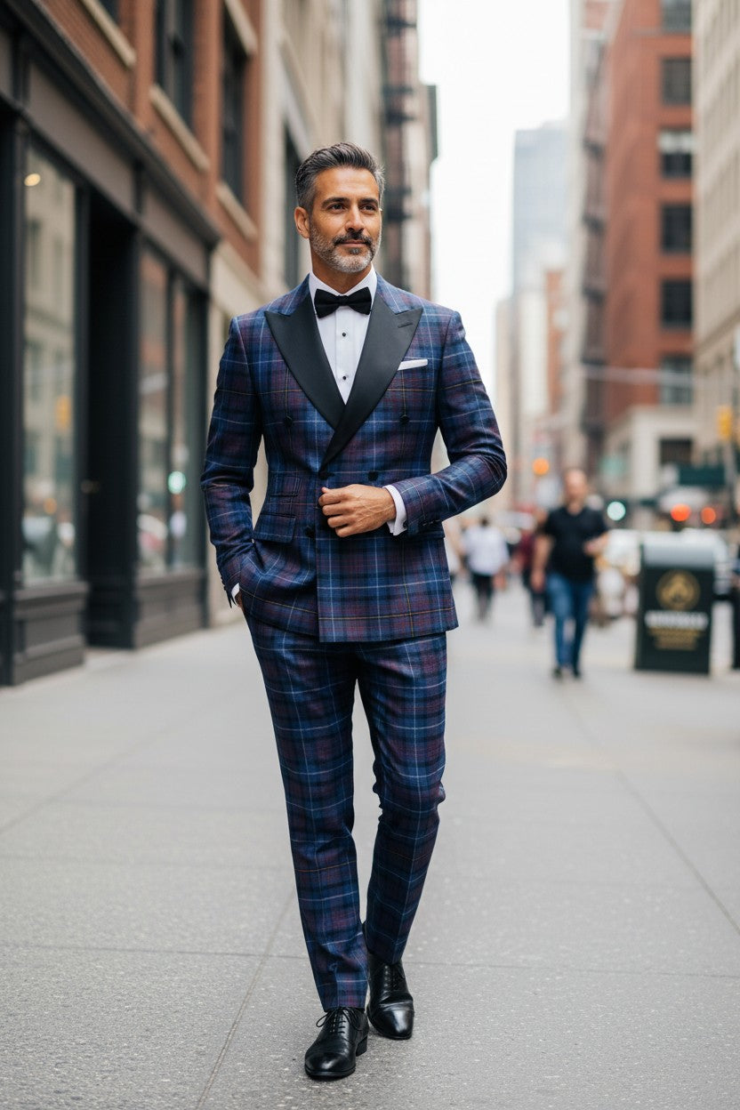 Men's 2 Piece Tartan Suit Tuxedo
