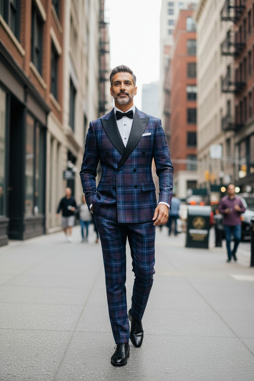 Men's 2 Piece Tartan Suit Tuxedo