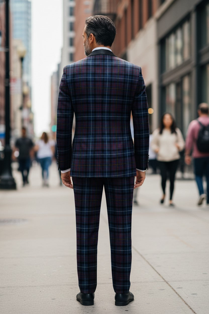 Men's 2 Piece Tartan Suit Tuxedo