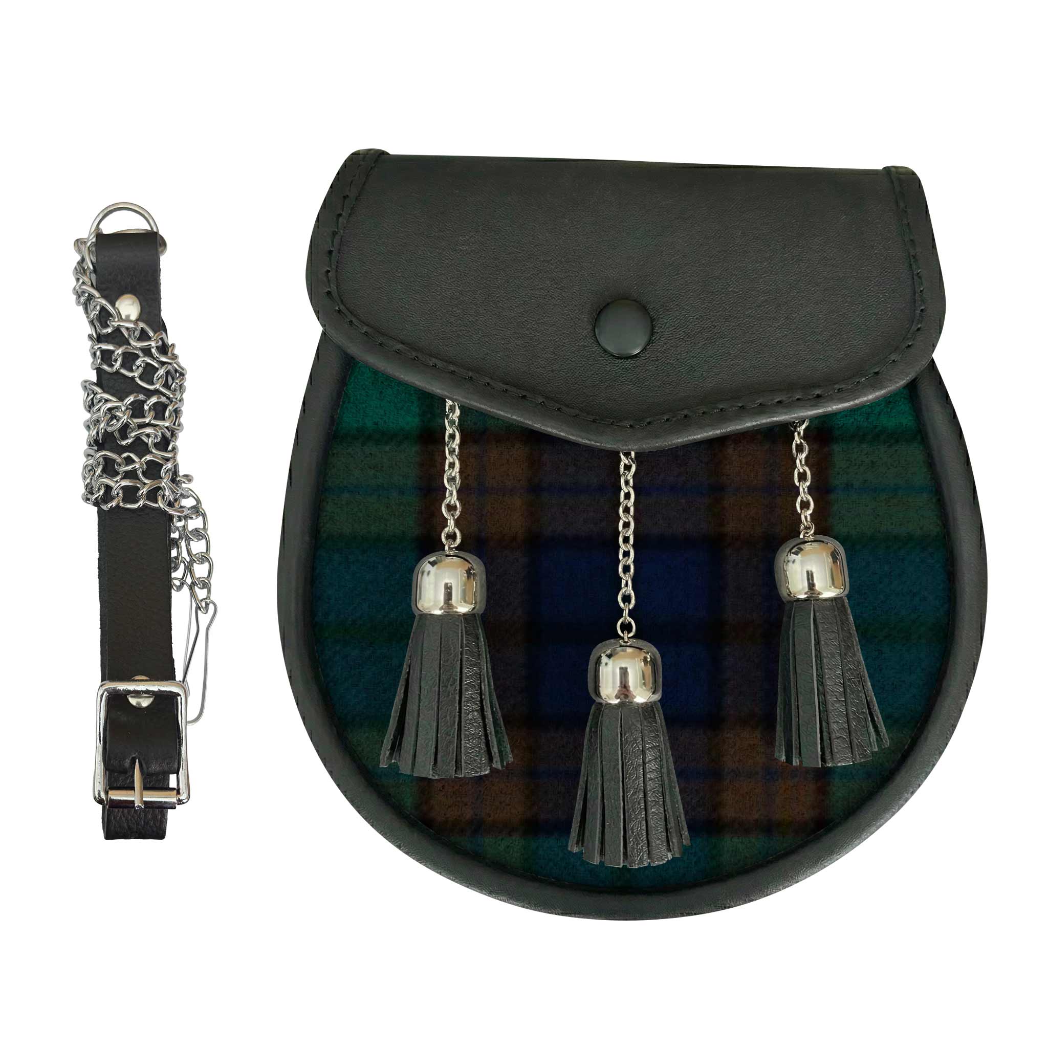 New Zealand Tartan Leather Sporran - Imperial Highland Supplies
