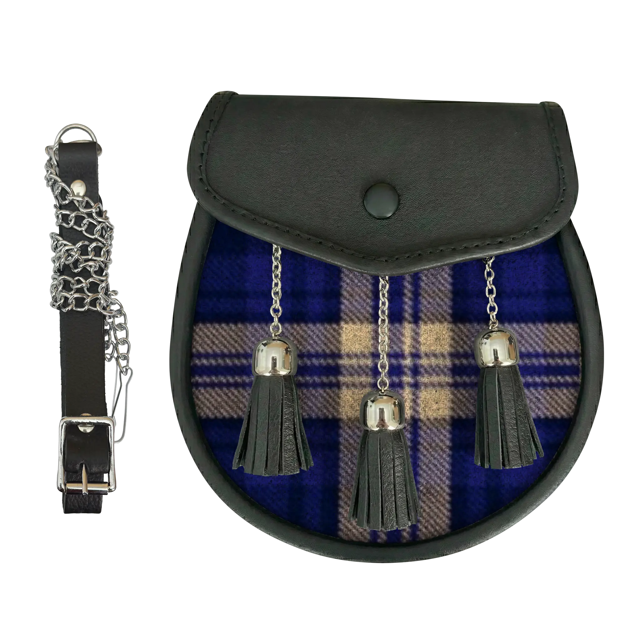 Rhys of Wales Tartan Leather Sporran - Imperial Highland Supplies