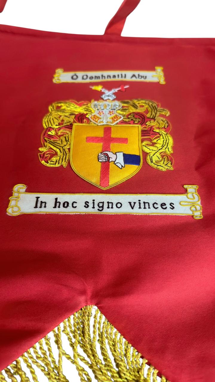 Custom Made Pipe Banner Double Sided Fully Hand Embroidered - Imperial Highland Supplies