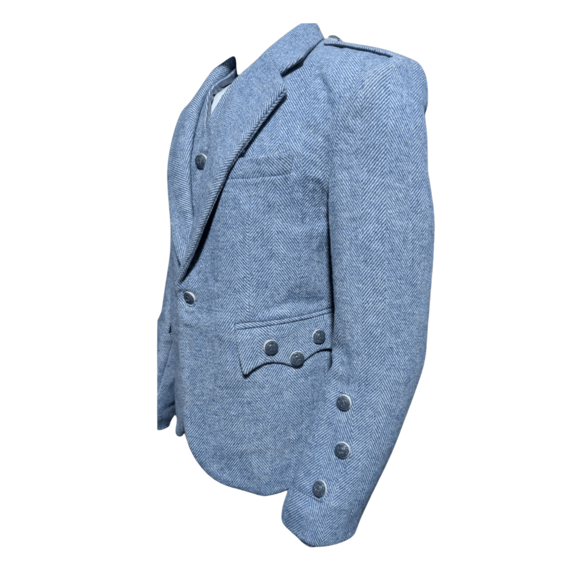 Lovat Blue Tweed Argyle Kilt Jacket With 5 Button Vest - Imperial Highland Supplies