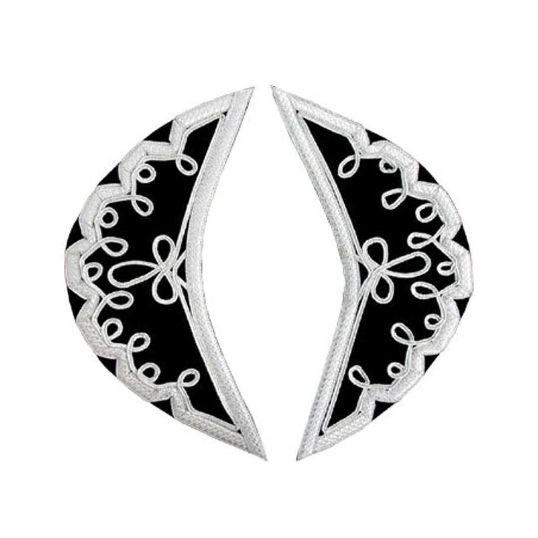 Pipe Band Doublet Black With Silver Braid Silver Piping Zip Closure Front - Imperial Highland Supplies