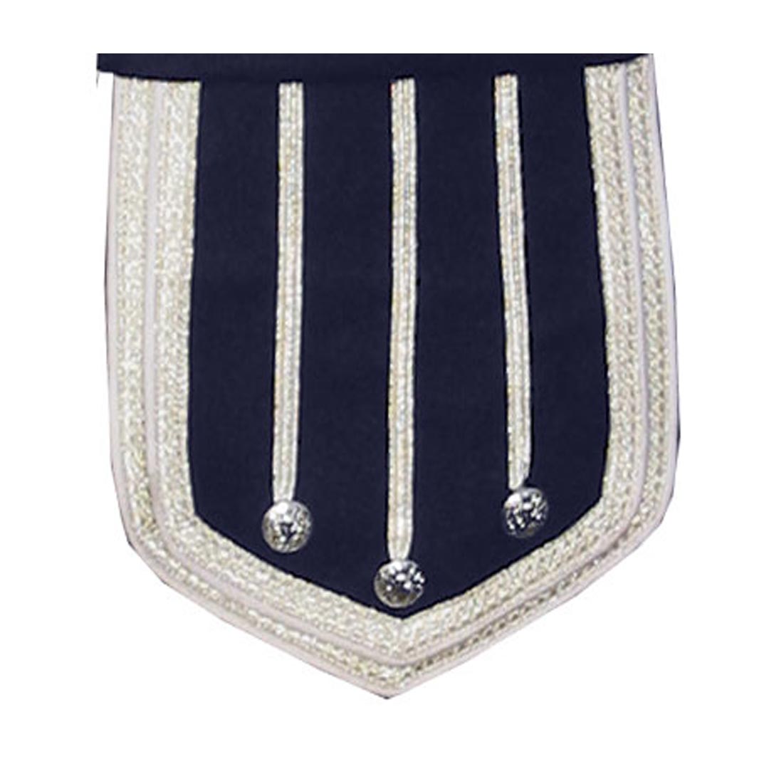 Pipe Band Doublet Navy With Silver Braid And Silver Trim - Imperial Highland Supplies