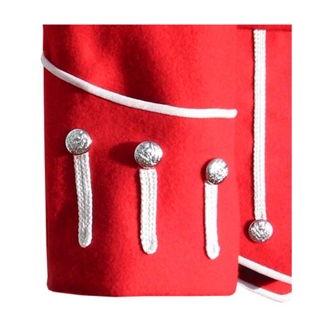 Pipe Band Doublet Red With White Piping - Imperial Highland Supplies