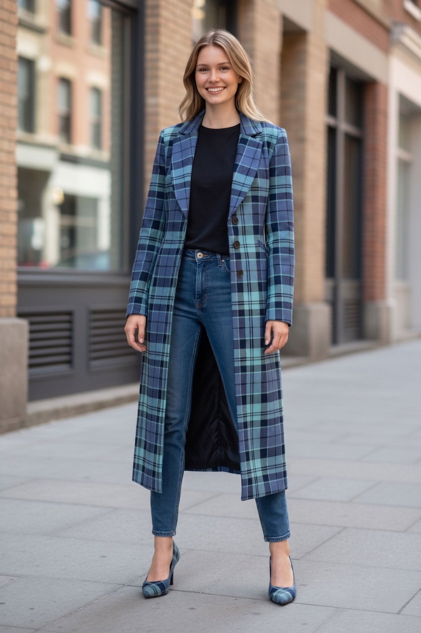 Women's Longline Tartan Jacket - Imperial Highland Supplies