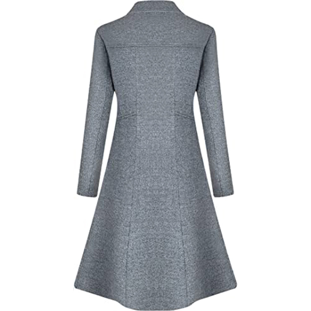 Women's Winter Wool Dress Coat Double Breasted Pea Coat Long Trench Coat - Imperial Highland Supplies